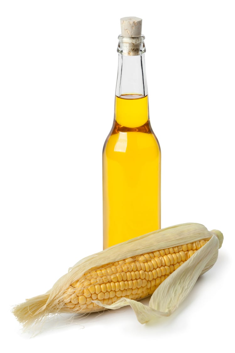 Corn oil in a bottle